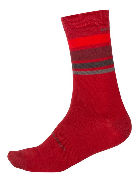 Endura BAABAA Merino Stripe Socken red
